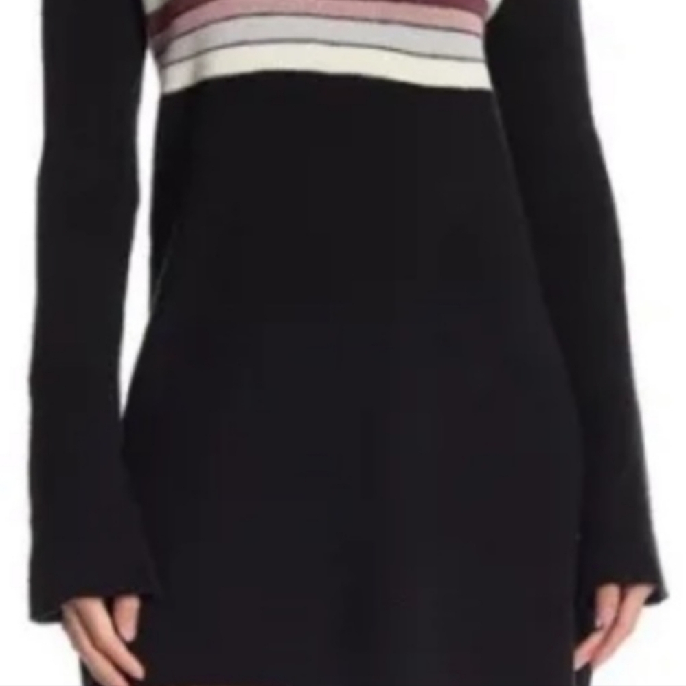 FREE PEOPLE Size S New sweater dress. Color Black with stripes. - Picture 3 of 9